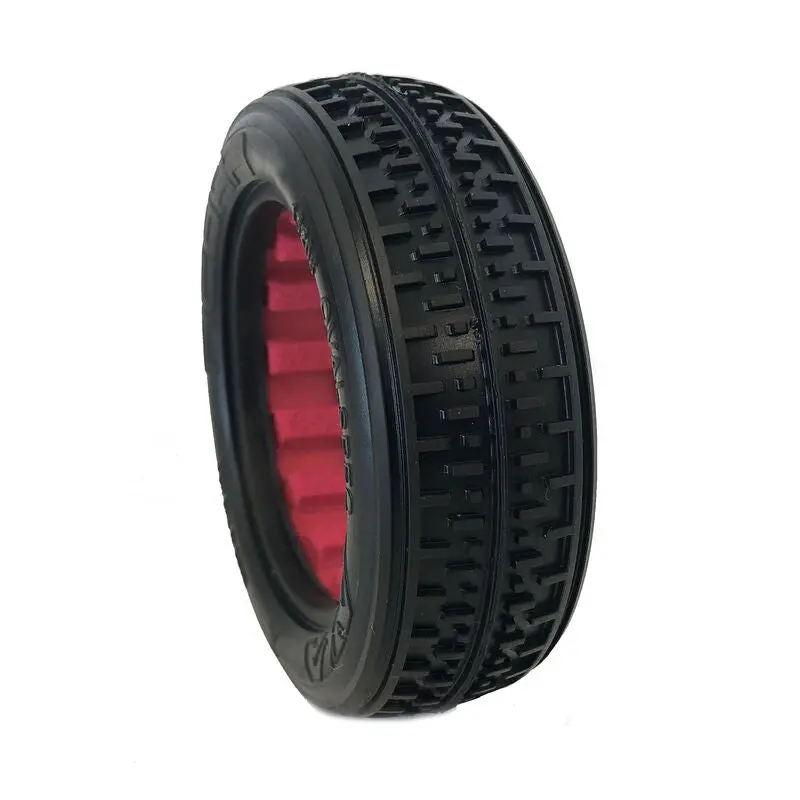 Aka 1/10 Rebar Front 2Wd Tires, Soft With Red Inserts (2): Buggy 1