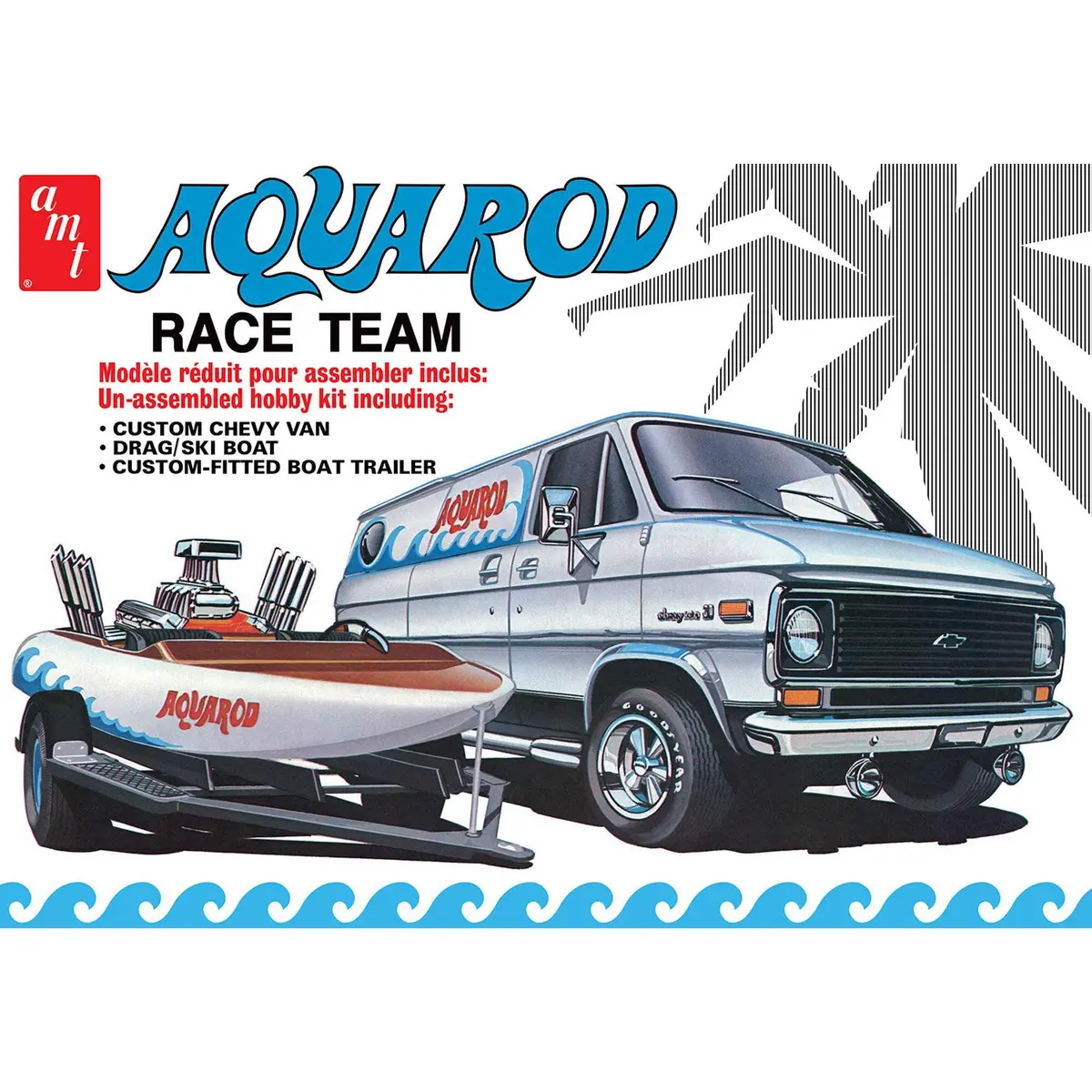 Aqua Rod Race 75' Chevy Van Race Boat Trailer 1/25 1