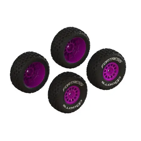 Dboots 'Fortress' Tire Set Glued (Purple) (2 Pairs) 1