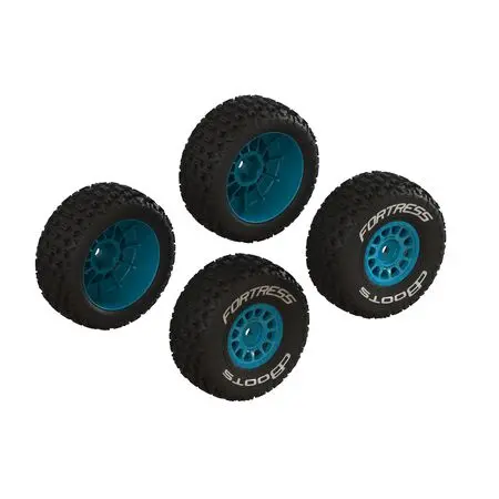 Dboots 'Fortress' Tire Set Glued (Blue) (2 Pairs) 1