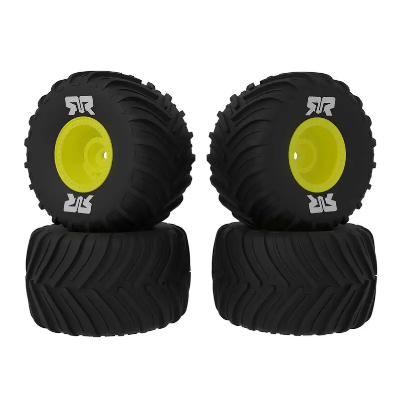 Arrma Dboots Chevron Mt Tire Set Glued (Yellow) (2 Pairs) - Grom 1