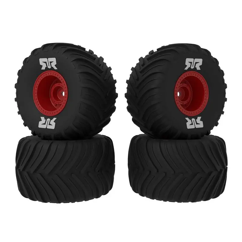 Arrma Dboots Chevron Mt Tire Set Glued (Red) (2 Pairs) - Grom 1