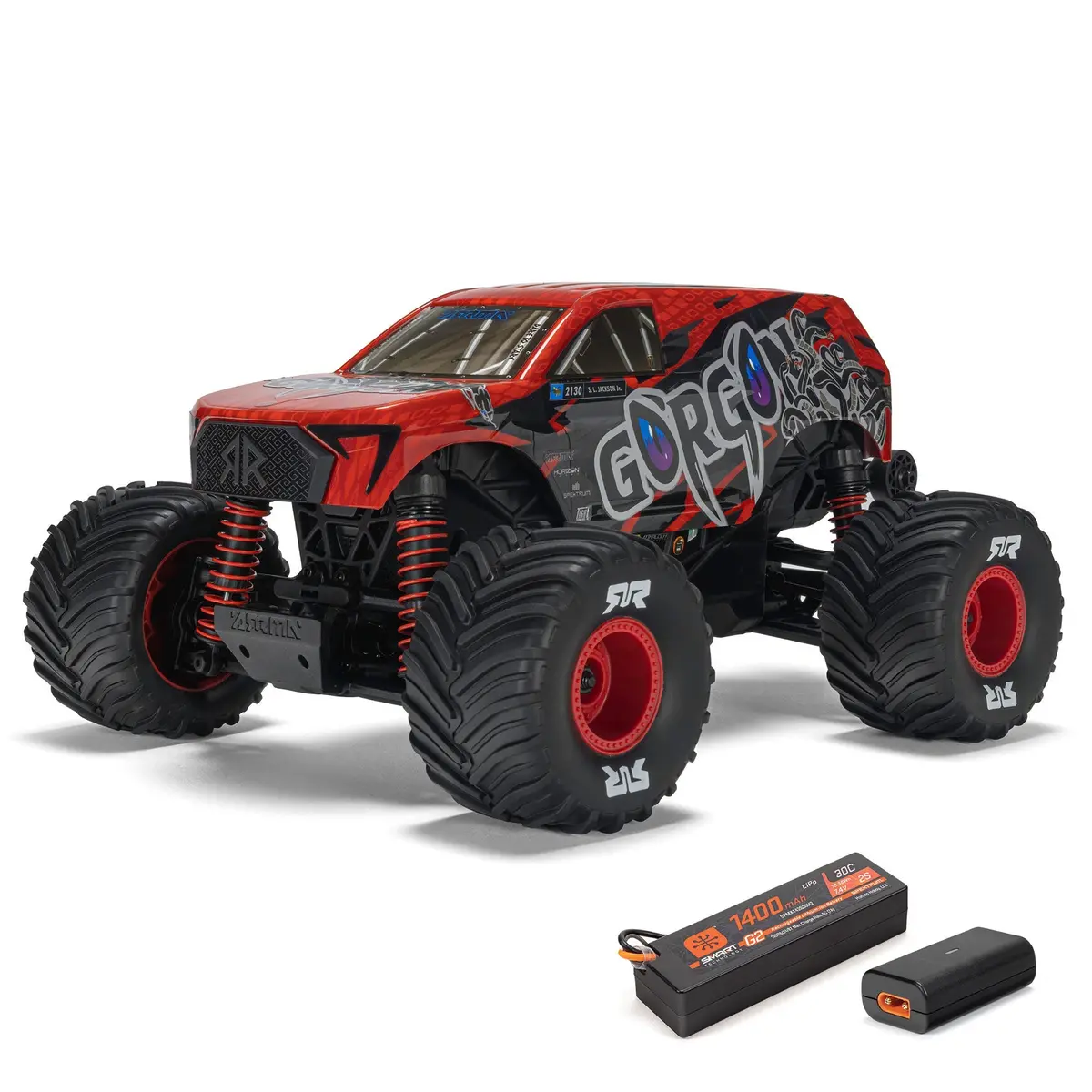 Arrma 1/16 Gorgon Grom 4X4 Rtr Brushed Monster Truck, Red 1