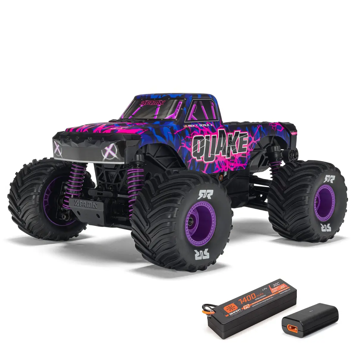 Arrma 1/16 Quake Grom 4X4 Rtr Brushed Monster Truck, Purple 1