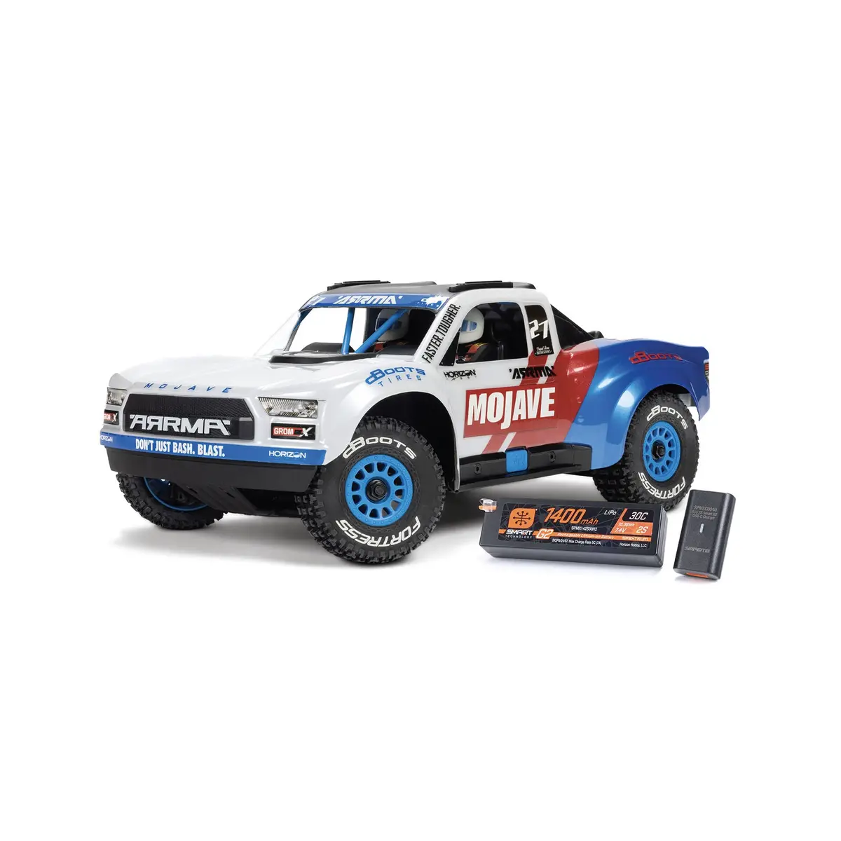 Arrma Mojave Grom 223S Blx Brushless 4X4 Small Scale Desert Truck Rtr With Battery & Charger, White 1