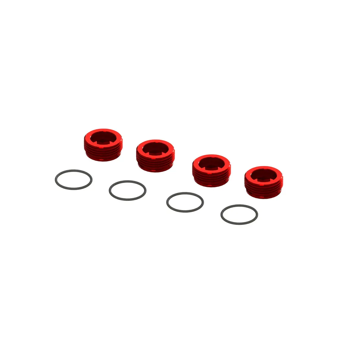 Ara320467 Aluminum Front Hub Nut Red (4) 1