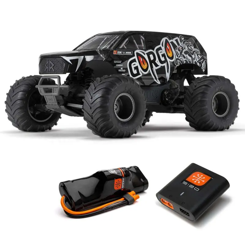 Arrma Gorgon 2Wd Mt 1/10 Ready To Assembly Kit Smart Usb Charger & Battery Gunmetal 1