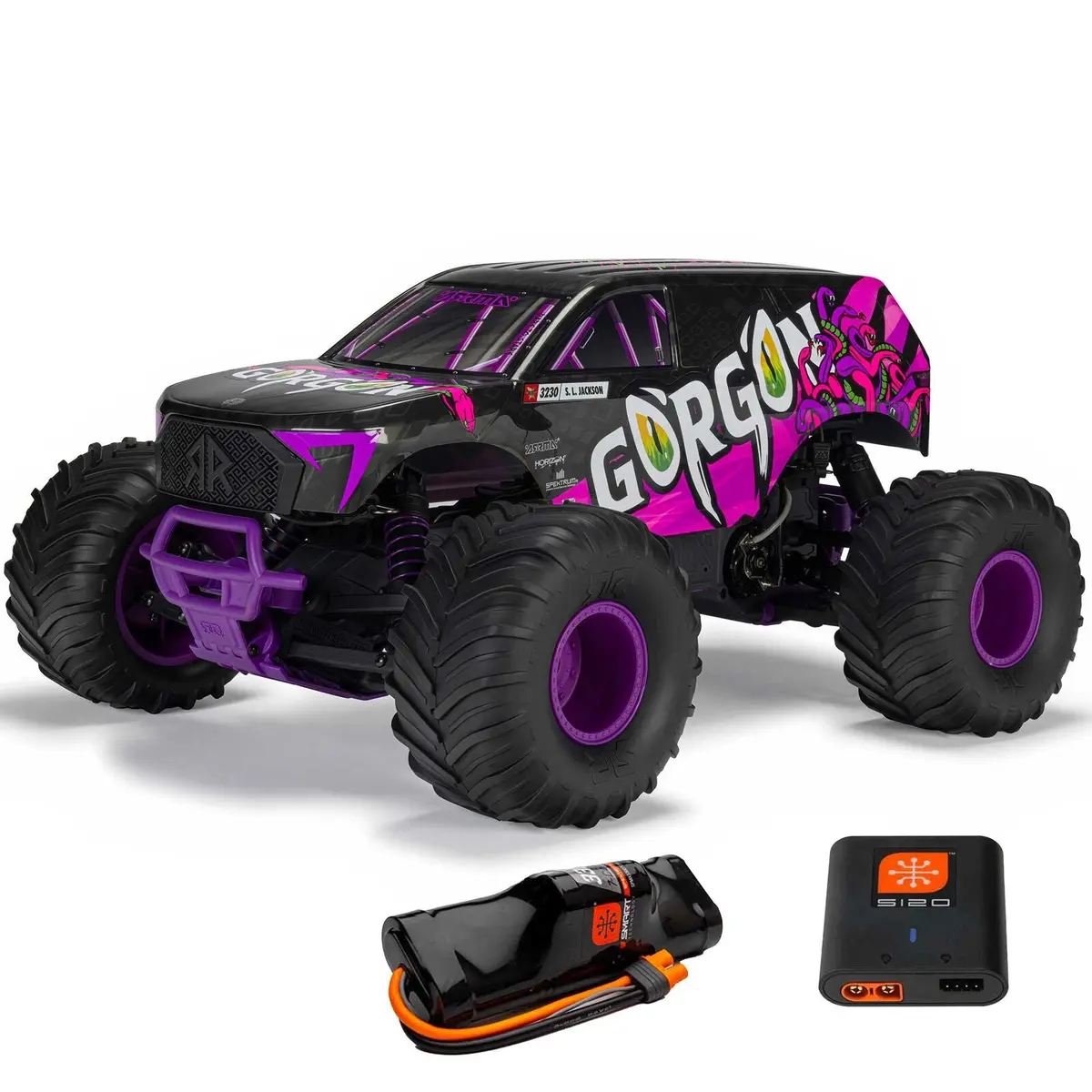 Arrma 1/10 Gorgon 2Wd Rtr Brushed Monster Truck (Battery & Charger Included), Purple 1