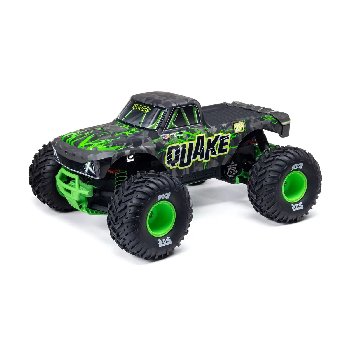 Arrma 1/10 Quake 223S Dsc 2Wd Rtr Brushless Monster Truck, Green 1
