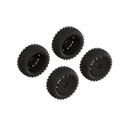 Dboots '2-Ho' Tire Set Glued (Black) (2 Pairs) 1