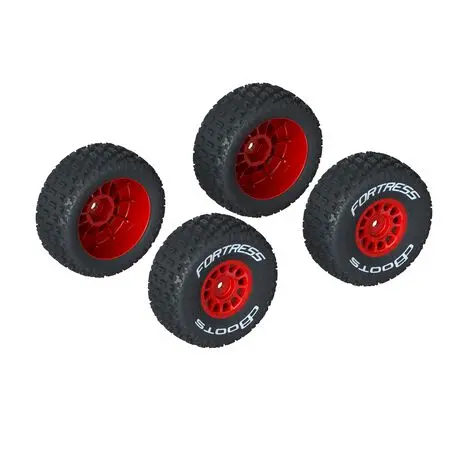Arrma Dboots 'Fortress' Tire Set Glued (Red) (2 Pairs) 1