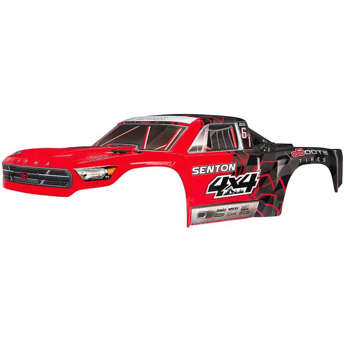 1/10 Painted Body With Decals, Red: Senton 4X4 Mega 1