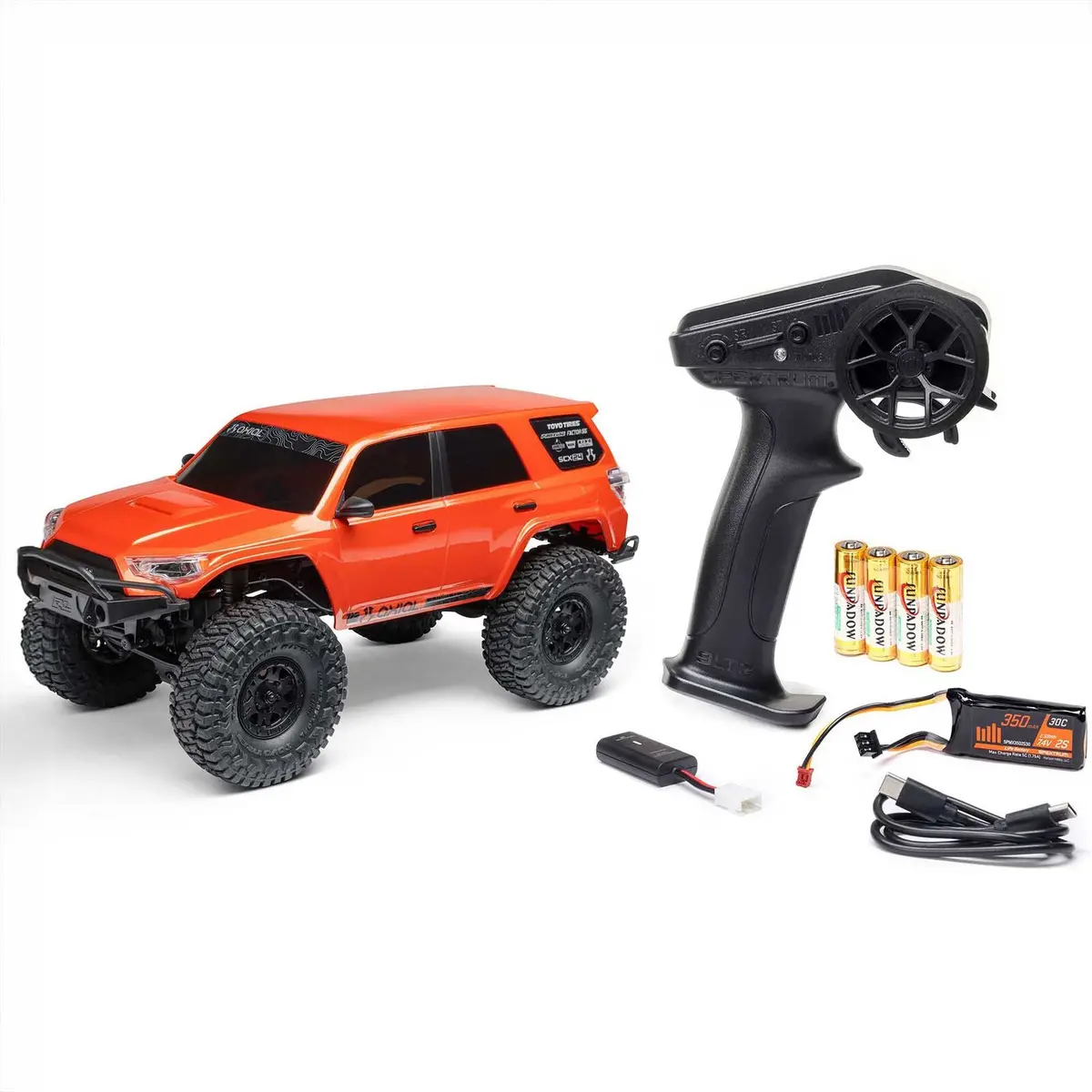 Axial 1/24 Scx24 Toyota 4Runner 4X4 Rtr Brushed Rock Crawler (Battery & Charger Included), Orange 2