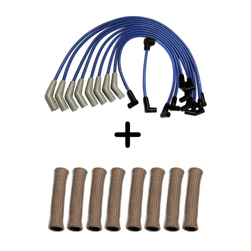 Spa Turbo Sbf 9.0Mm Hei Spark Plug Wire Set + Titanium Spark Plug Wire Boots Protector - 8 Units Set 1