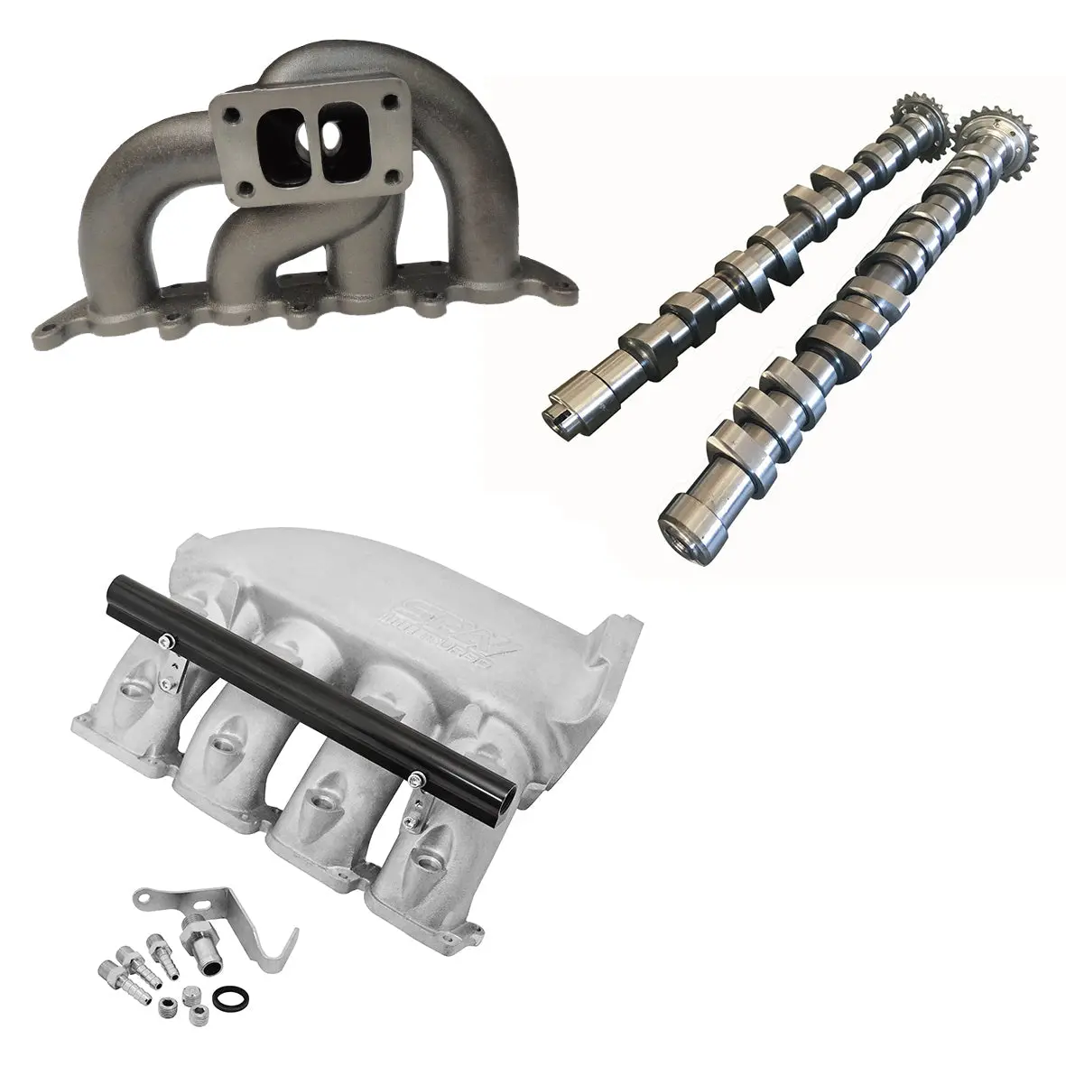 Vw Mkiv Gti T3 Twin Scroll Turbo Manifold + Cast Aluminum Intake Manifold + 252 / 260 High Performance Camshaft Set 1