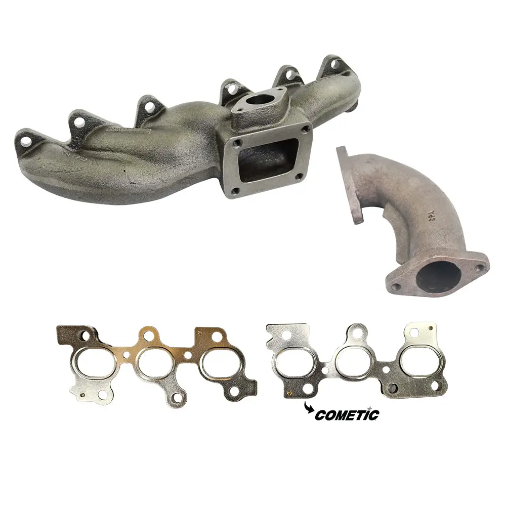 Toyota 2Jz-Gte T4 High Performance Turbo Exhaust Manifold 2 Bolt + Wastegate Mount + Cometic Mls Exhaust Manifold Gasket 1
