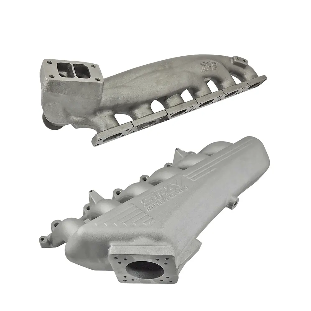 Twin Scroll Top Mount Cast Turbo Manifold V-Band Wastegate + Cast Aluminum Intake Manifold Oem Throttle For Bmw E36 325 328 M3 (M50/M52/M54) - Pre-Sale 1