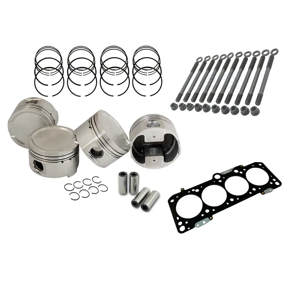 Spa Turbo Forged Piston Set 83Mm 1.8L 20V Vw/Audi + Decompression Head Gasket Spacer - 1.5Mm + 136Mm Head Stud Set 1