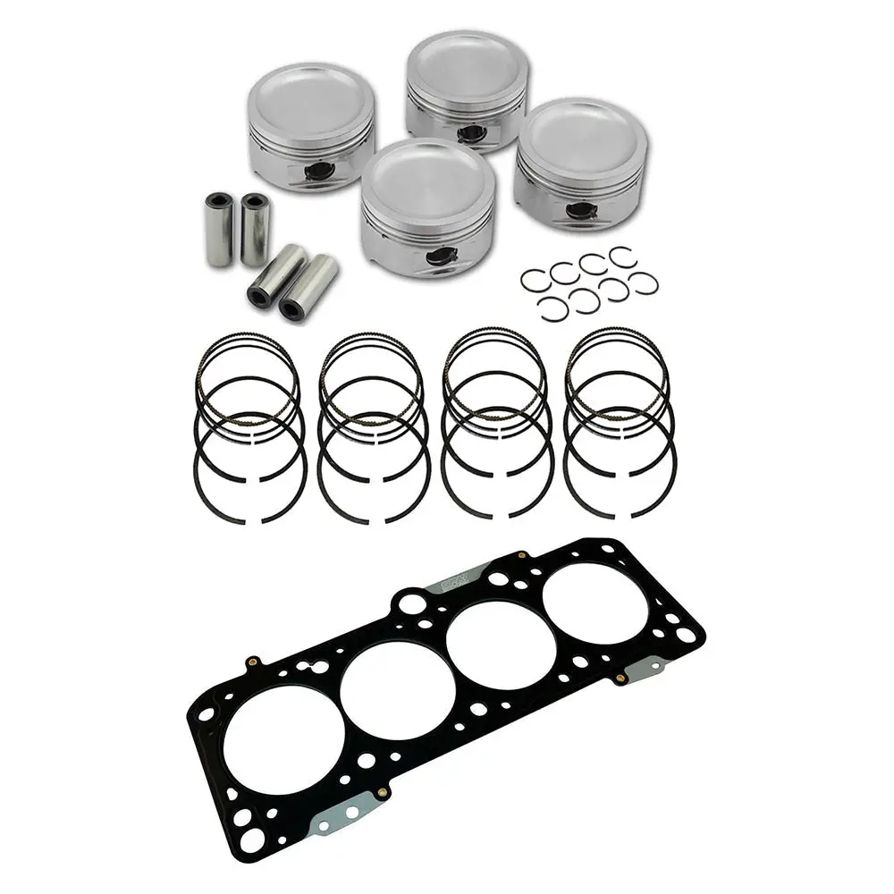 Spa Turbo Forged Piston And Rings Set 83Mm Vw 1.8L 8V + Vw 8V/16V Decompression Head Gasket Spacer - 1.5Mm 1