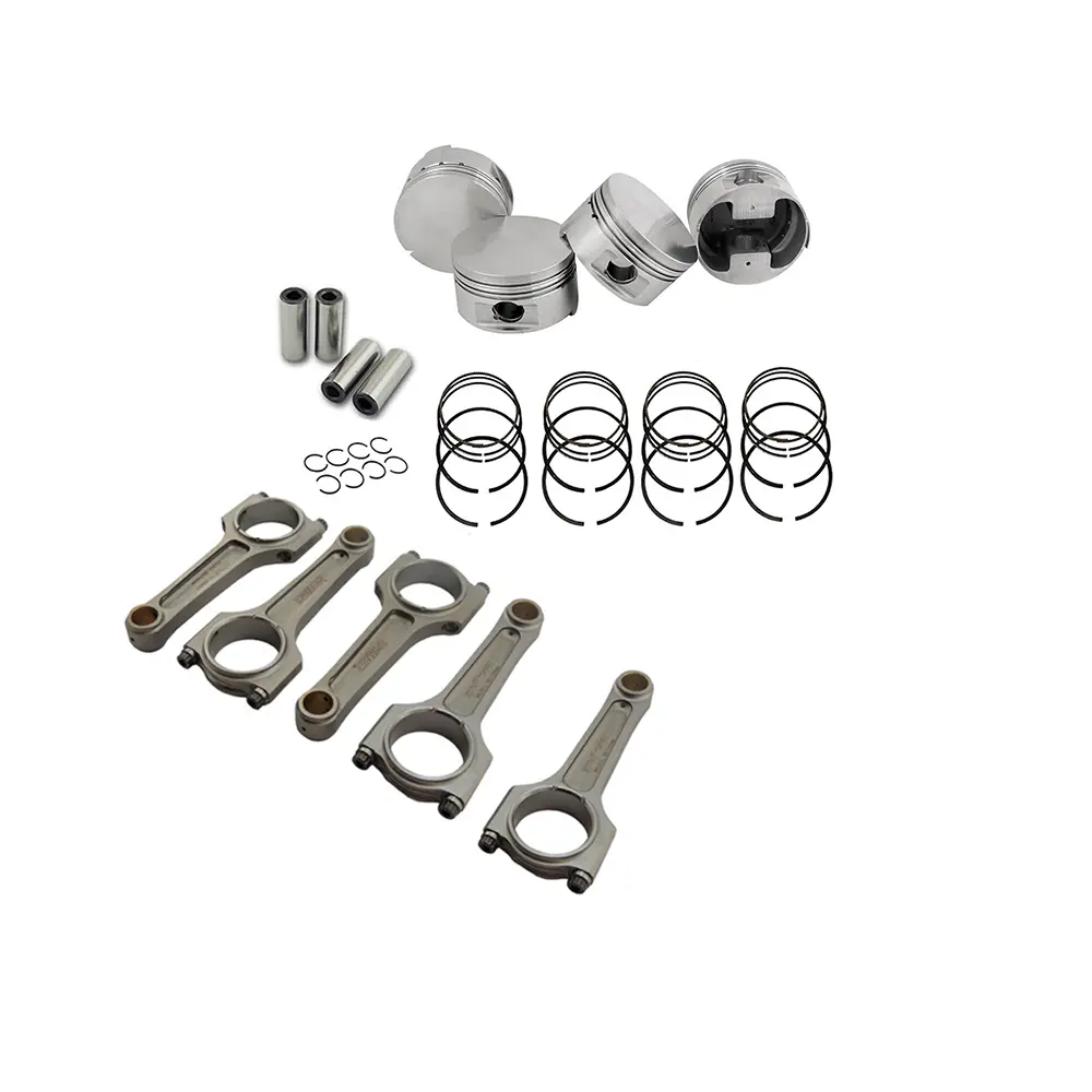 Spa Turbo Forged Flat Top Piston And Rings Set 83.5Mm Vw 2.0L 8V + Vw 144Mm X 20Mm Super A Connecting Rod Set 3/8" Bolt (1000Hp) 1