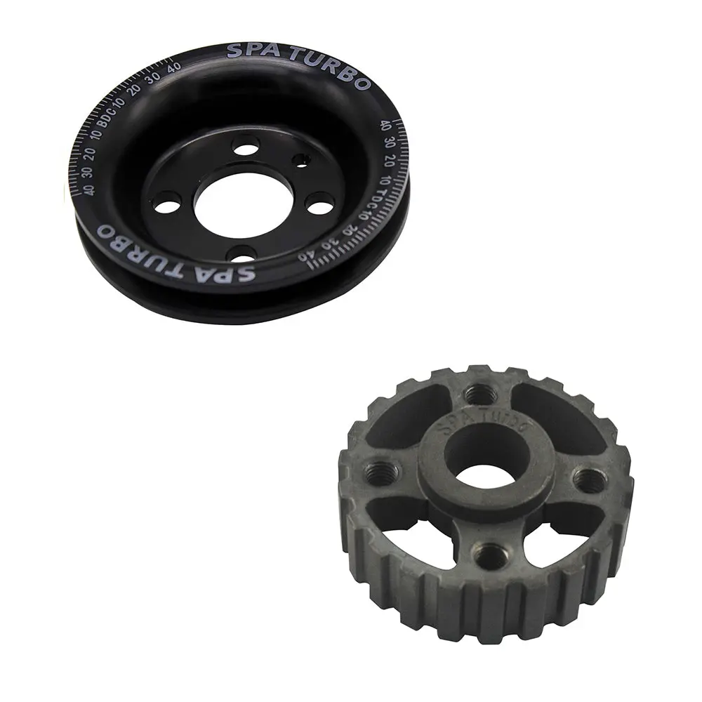 Vw Syncro Audi 80 90 100 4000 Rabbit 1.8 8V Underdrive Pulley - Black + Vw 8V Super Light Crank Timing Gear 1