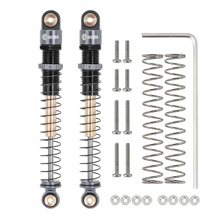 Injora 51Mm Aluminum Long Travel Threaded Double Barrel Shocks For Axial Ax24 1