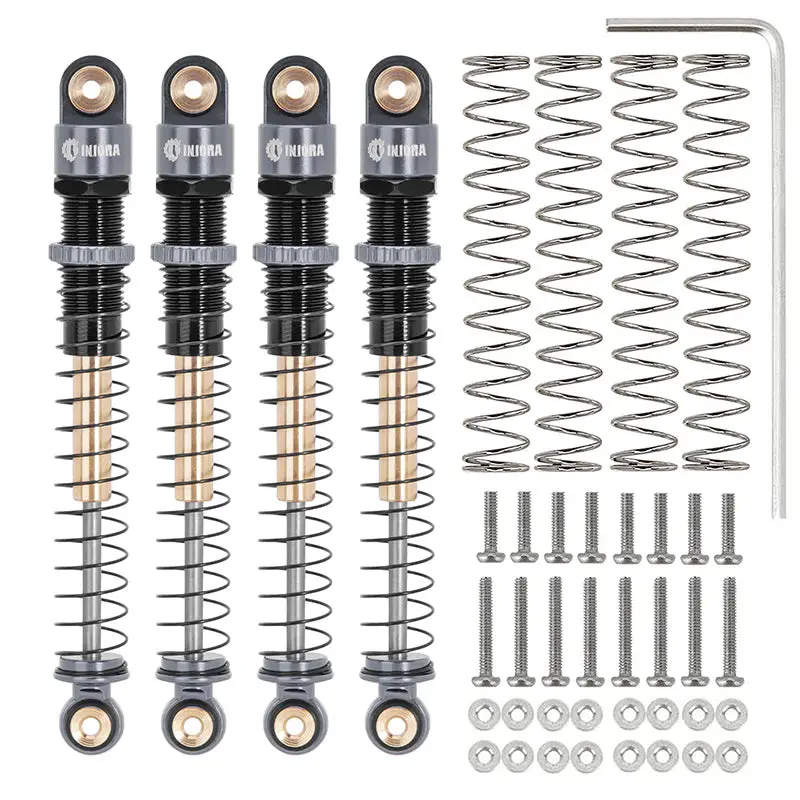 Injora 51Mm Aluminum Long Travel Threaded Double Barrel Shocks For Axial Ax24 1