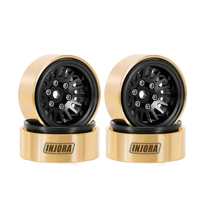 Injora 1.0 Plus Brass Beadlock Wheels For 1/24 1/18 Rc Crawler (W1109) 1