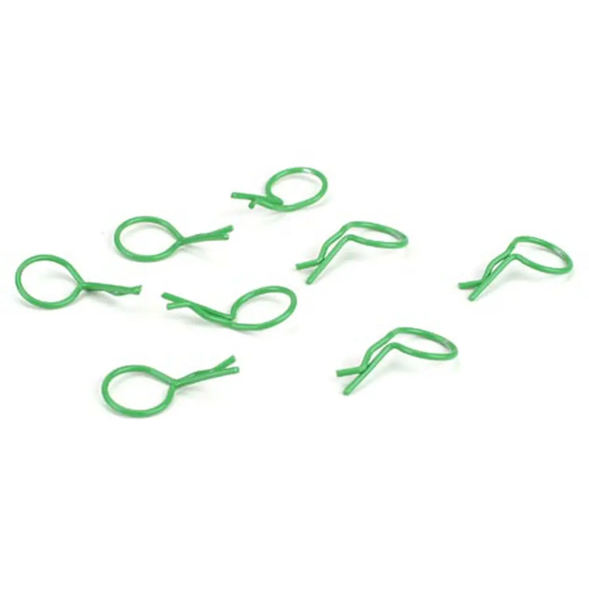 Bent Body Clips Green (8) 1
