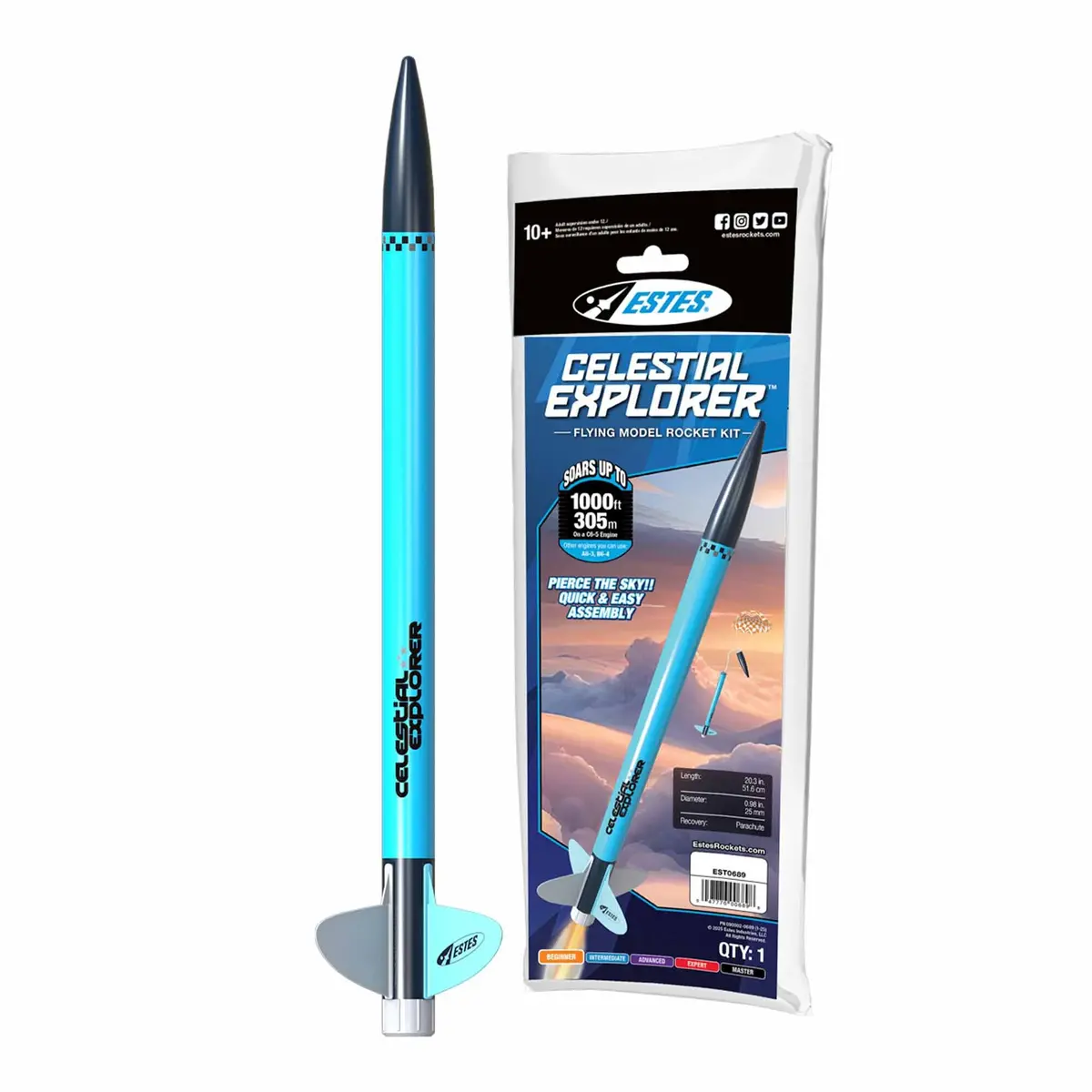 Estes Celestial Explorer Model Rocket Kit – Beginner To Intermediate Skill Level [Est0689] 1