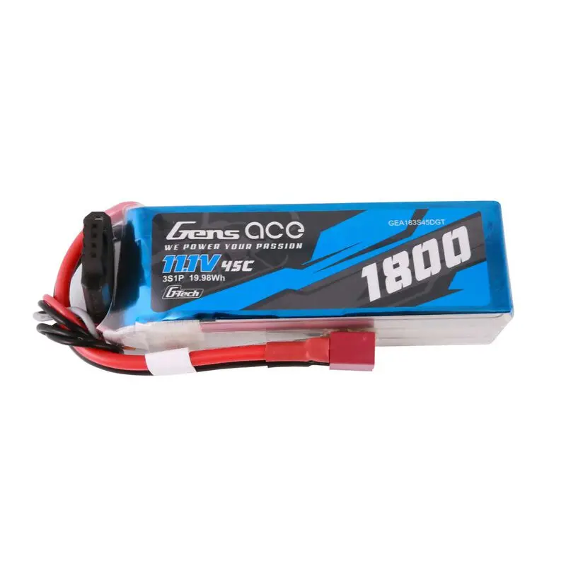 Gens Ace 11.1V 1800Mah 3S 45C G-Tech Lipo: Deans 1
