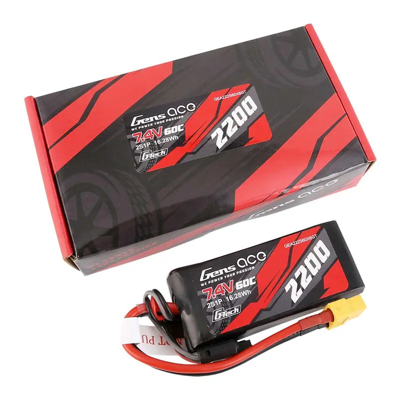 G-Tech 60C 2S1p 7.4 V 2200Mah Lipo, Xt60 Plug 1