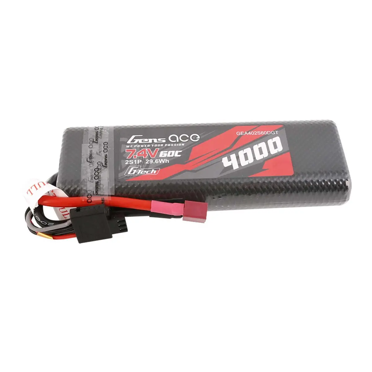 Gens Ace G-Tech 4000Mah 7.4V 60C 2S1p Hard Case Lipo Deans 1