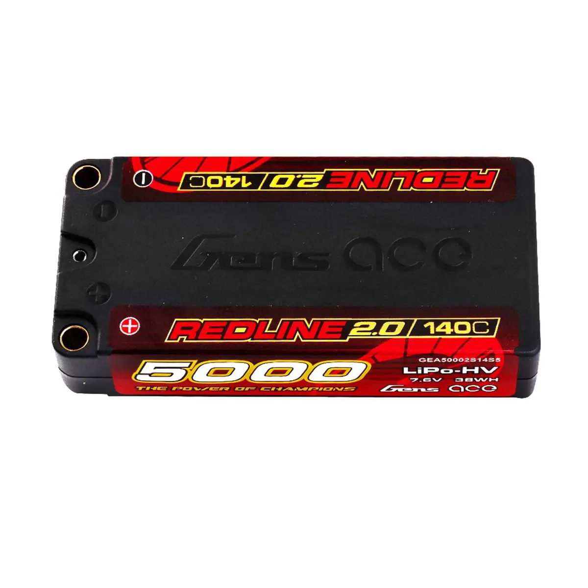 Gens Ace Redline 2.0 5000Mah 2S 7.6V 140C Hardcase Lipo Battery With 5.0Mm Bullet 1