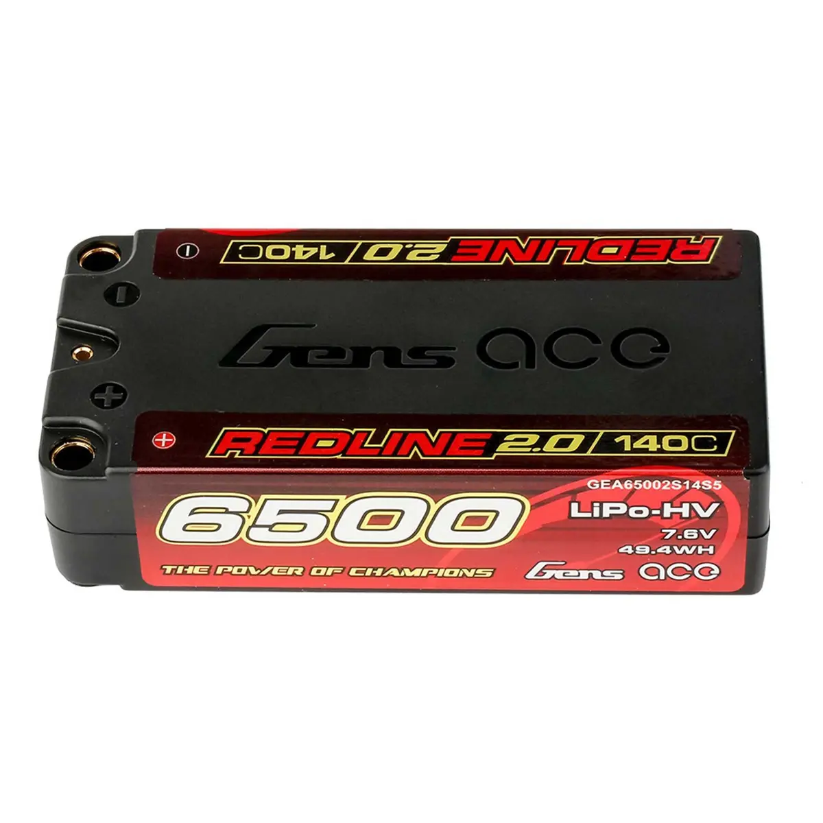 Gens Ace Redline 2.0 6500Mah 2S 140C 7.6V Hv Hardcase Lipo Battery With 5.0Mm Bullet 1