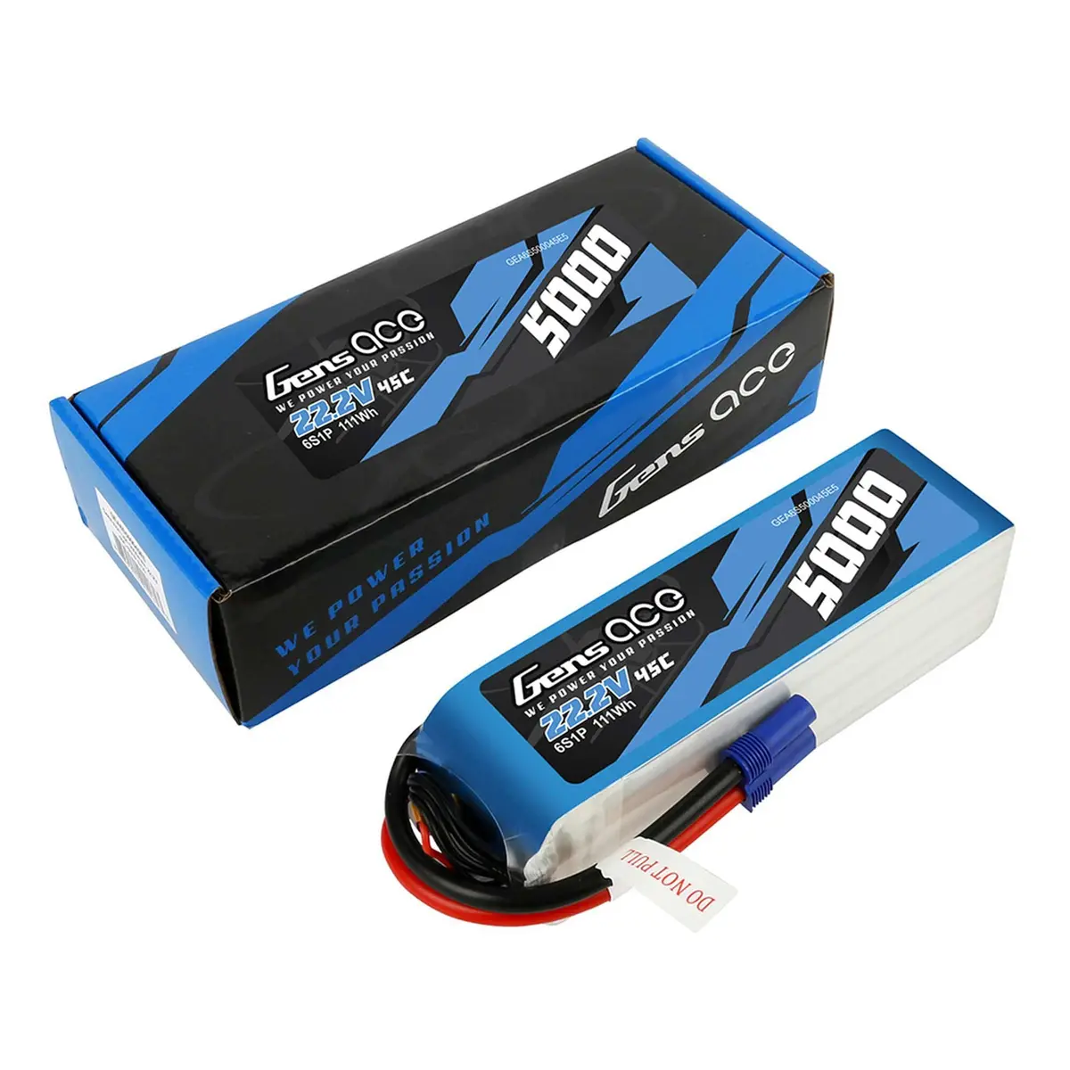 Gens Ace 5000Mah 6S1p 45C 22.2V Lipo Battery Pack With Ec5 Plug 1