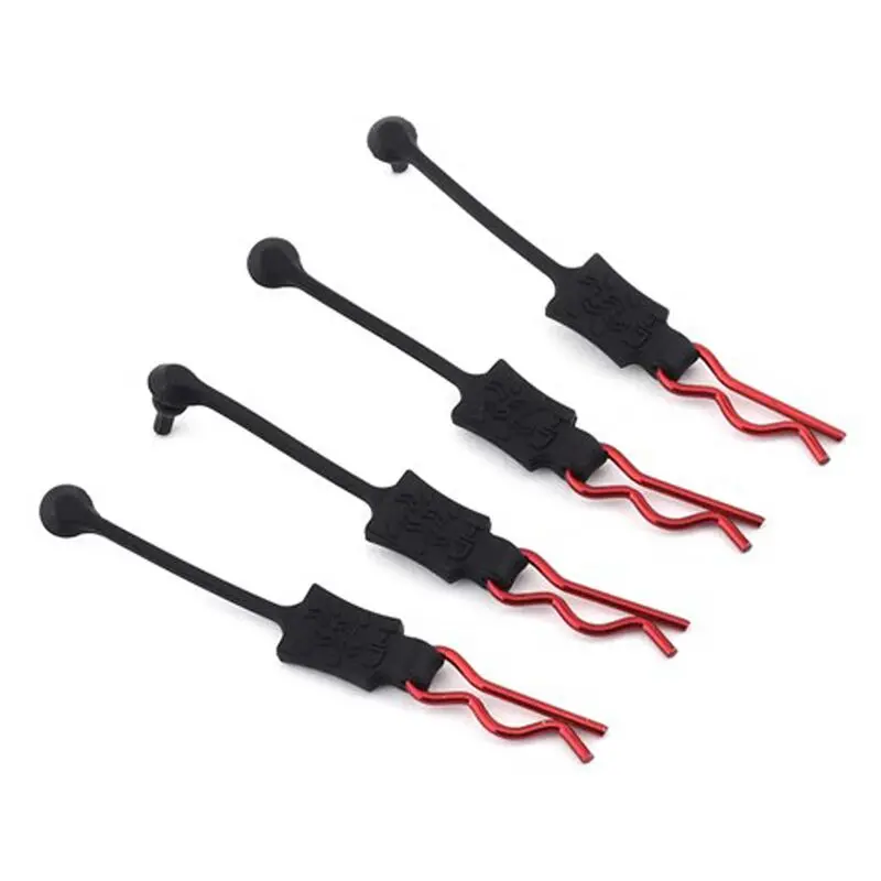 Hot Racing Body Clip Retainers 1/8 Scale (4) Red 1