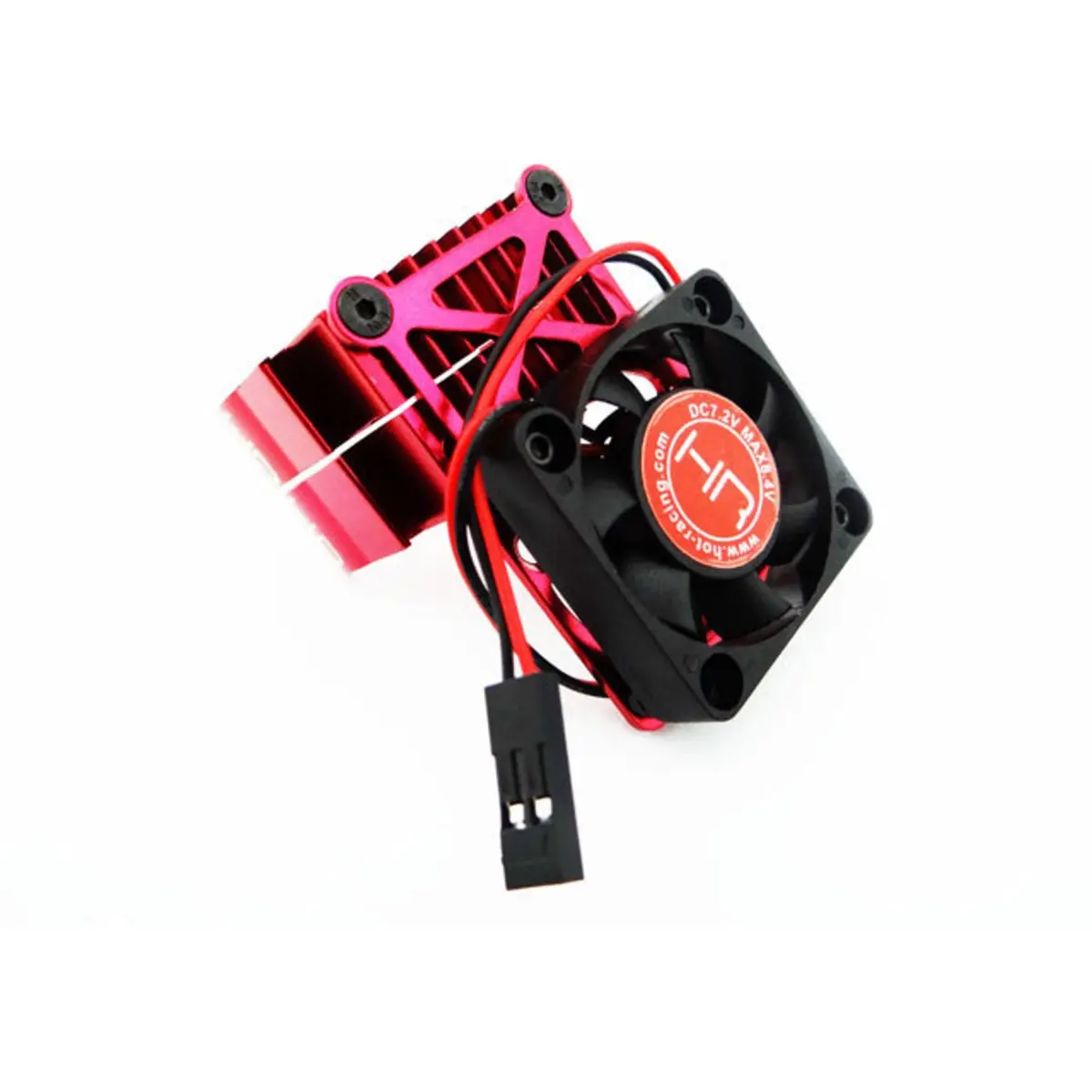 Hot Racing Clip-On Two-Piece Motor Heat Sink W/ Cooling Fan (Red) – 540/550 Motors 1