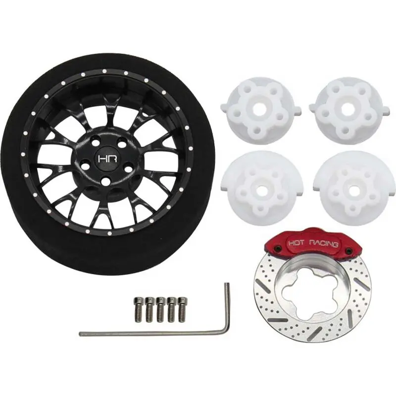 Hot Racing 10-Y Spoke Bbs-Style Aluminum Steering Wheel – Black, Fits Most Transmitters 1