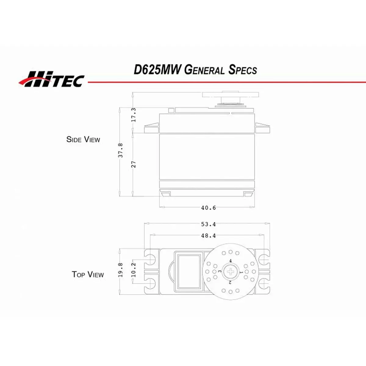 Hitec D625mw Standard Digital High Speed Metal Gear Servo 2