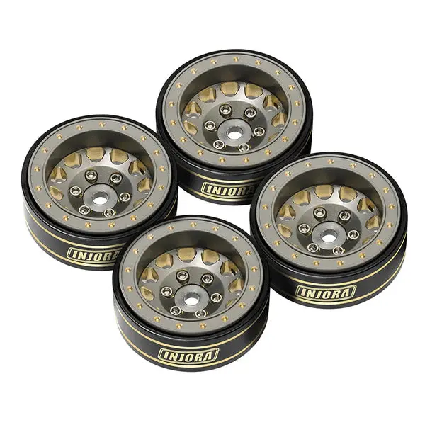 Injora 1.0 Plus Brass Beadlock Wheel For 1/24 1/18 Rc Crawler Scx24 Trx4m Fcx24 (W1107) 1