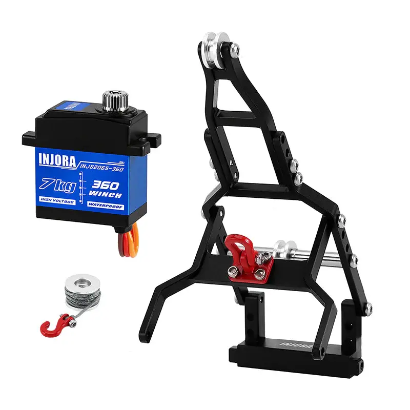 Injora Tow Truck Crane Kit & Injs2065-360 Winch Servo For 1/18 Trx4m 1