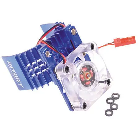 Motor Heatsink & Fan, Blue: Traxxas Slash, Stampede, Rustler, Bandit 2Wd 1
