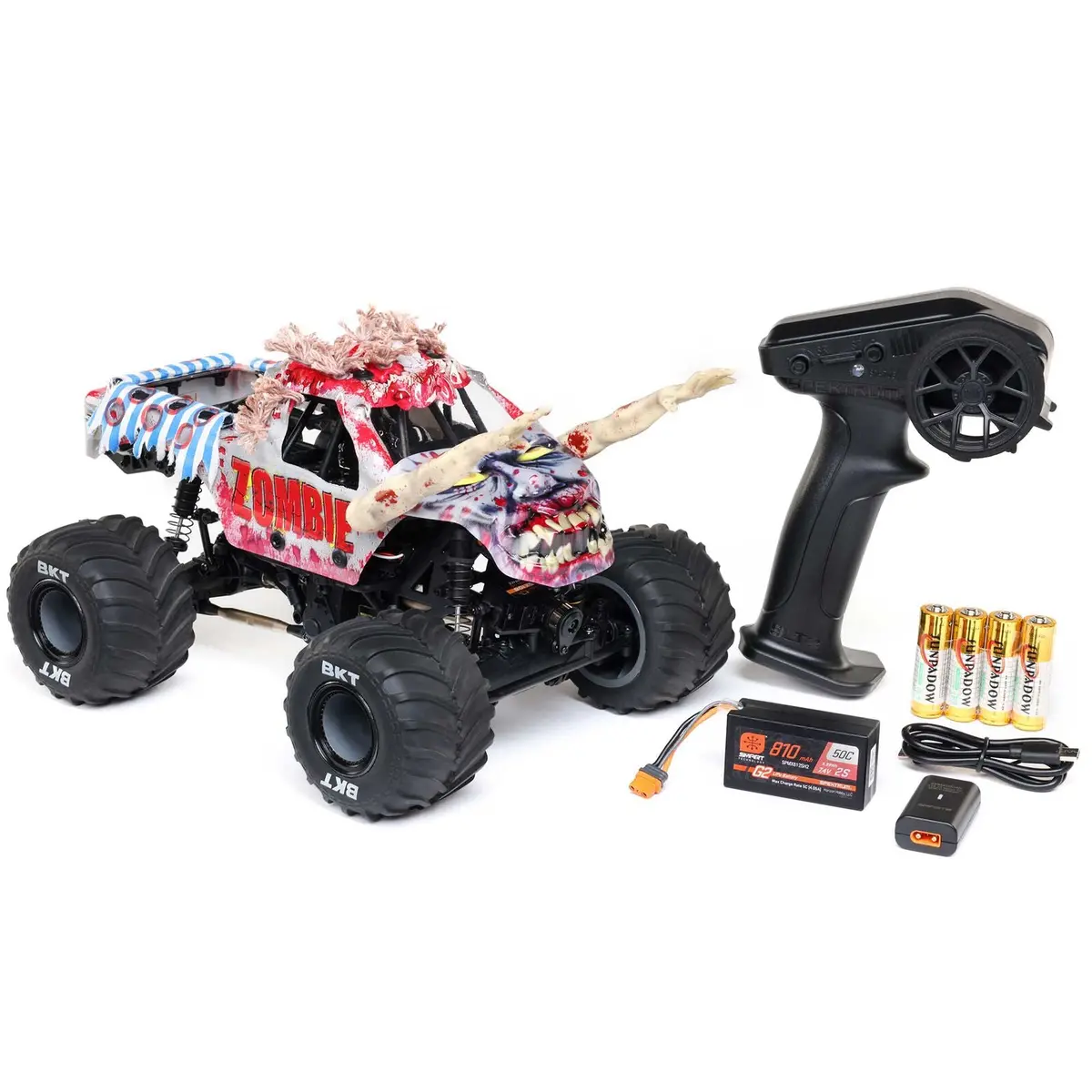Losi 1/18 Mini Lmt Zombie 2S 4X4 Rtr Brushed Monster Truck 2