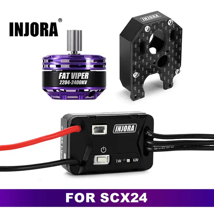Injora Mbl32 G2 Waterproof Brushless Esc & 2204 Fat Viper Motor For 1/24 Scx24 1