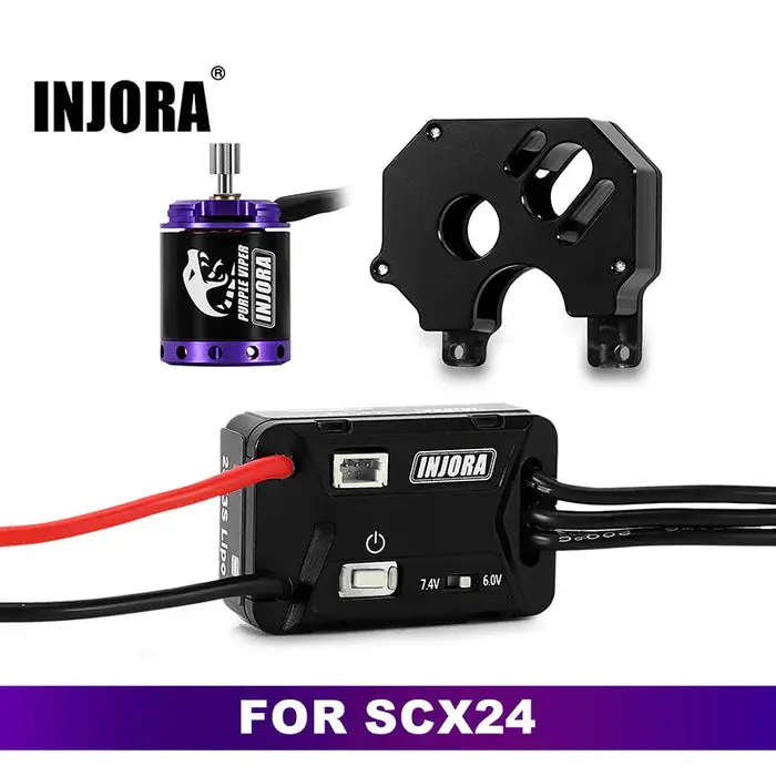 Injora Mbl32 G2 Waterproof Brushless Esc & 1721 Purple Viper Motor For 1/24 Scx24 1