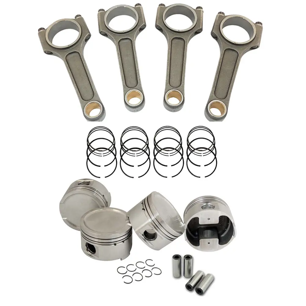 Spa Turbo Forged Piston And Connecting Rod Kit For Vw/Audi 1.8 20V (83Mm) 1000Hp + Forged Head Studs + King Engine Bearings 2