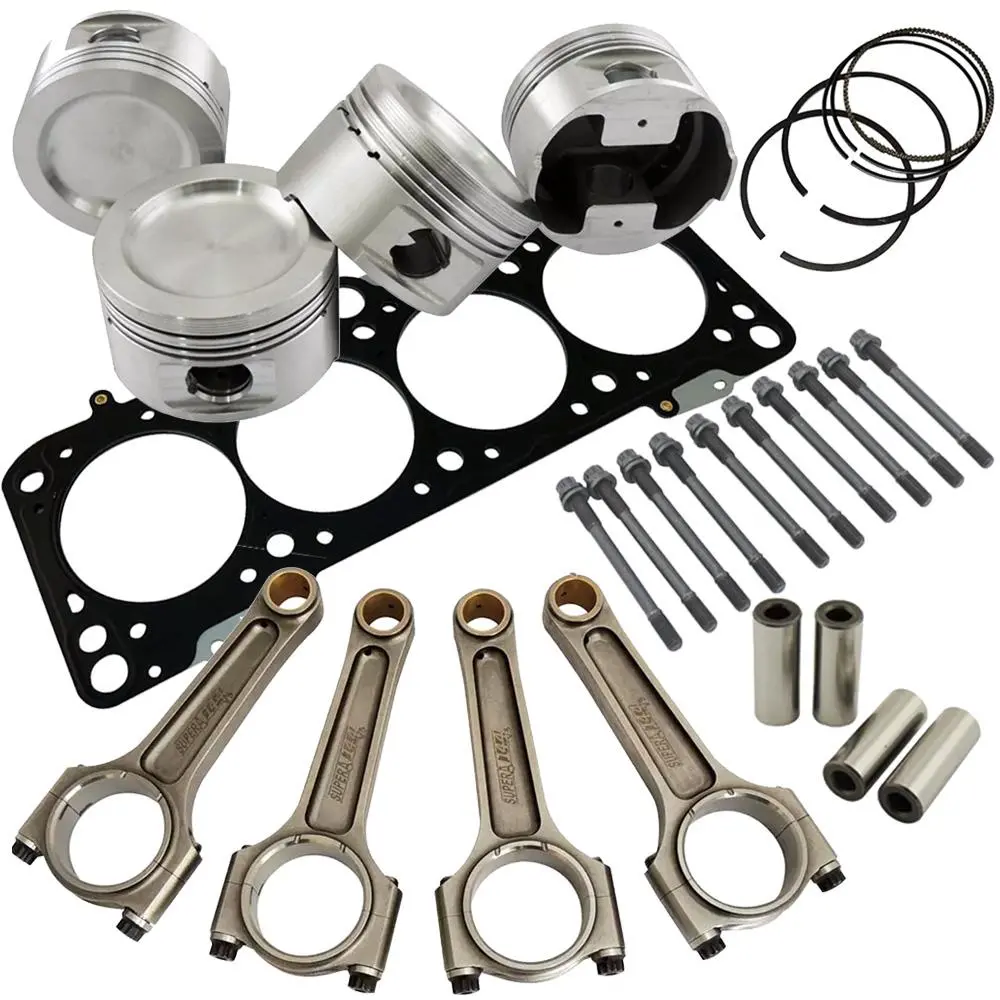 Spa Turbo Forged Piston And Connecting Rod Kit + 118Mm Head Stud + Mls Decompression Head Gasket 2.0Mm For Vw 1.8 8V (83,75Mm) 1000Hp 1