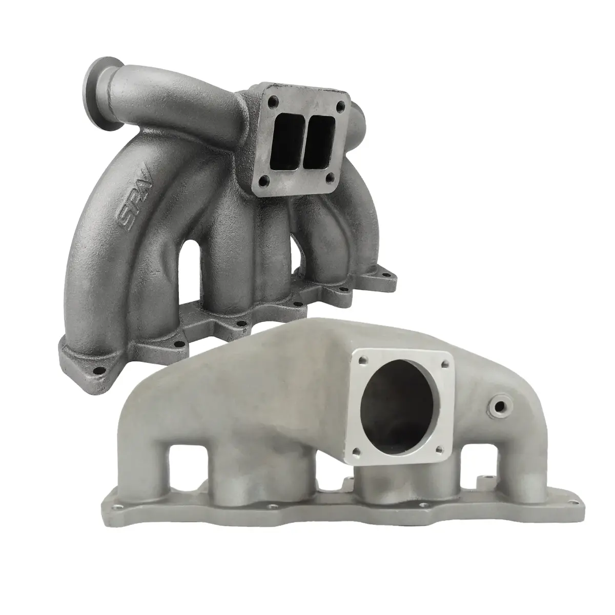 Vw Vr6 12V Obdi Short Runner Induction Intake Manifold + Vw Vr6 12V Twin Scroll T4 Top Mount Turbo Manifold - Dual V-Band Wastegates 1