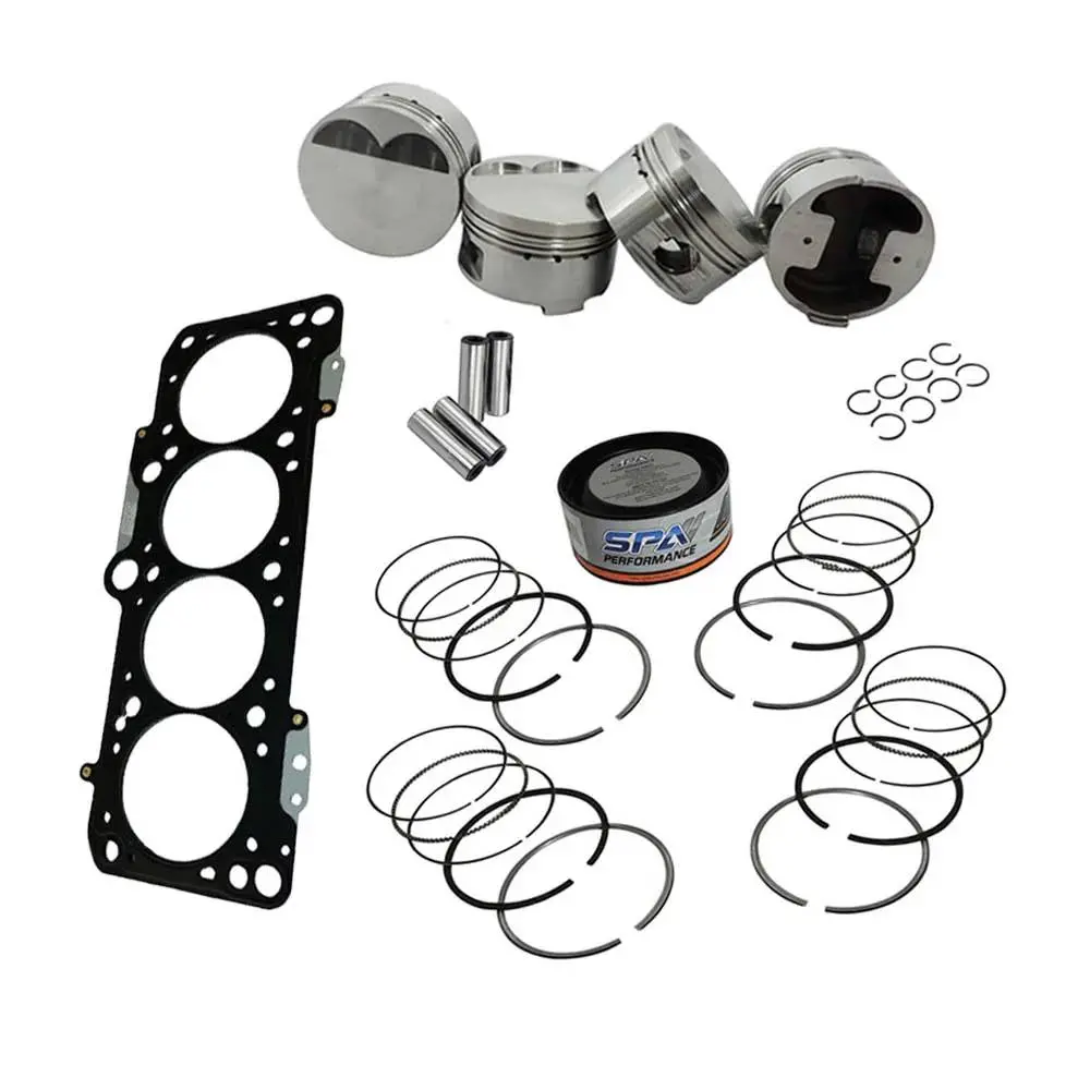 Spa Turbo Forged Piston And Rings Set 83.5Mm Vw  9A 2.0L 16V + Decompression Head Gasket Spacer - 1.5Mm 1